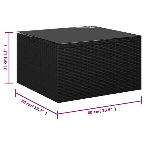 vidaXL 10-Piece Garden Lounge Set with Cushions Poly Rattan Black