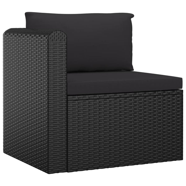 vidaXL 10-Piece Garden Lounge Set with Cushions Poly Rattan Black