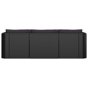 vidaXL 10-Piece Garden Lounge Set with Cushions Poly Rattan Black