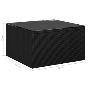vidaXL 7-Piece Garden Lounge Set with Cushions Poly Rattan Black