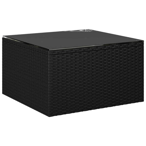 vidaXL 7-Piece Garden Lounge Set with Cushions Poly Rattan Black