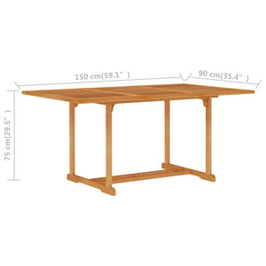 vidaXL 7-Piece Garden Dining Set Solid Teak Wood