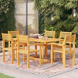 vidaXL 7-Piece Garden Dining Set Solid Teak Wood