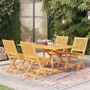 vidaXL 5-piece Garden Dining Set Solid Teak Wood
