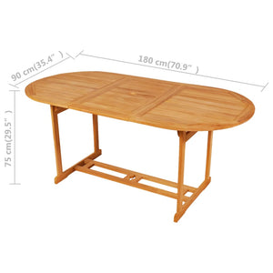 vidaXL 9-piece Outdoor Dining Set Solid Teak Wood