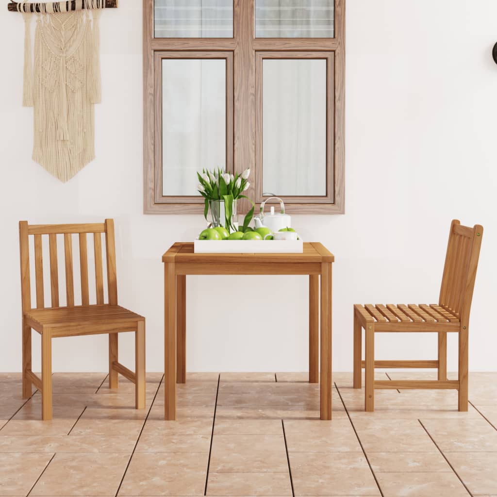 vidaXL 3-Piece Garden Dining Set 80 x 80 cm Solid Teak Wood