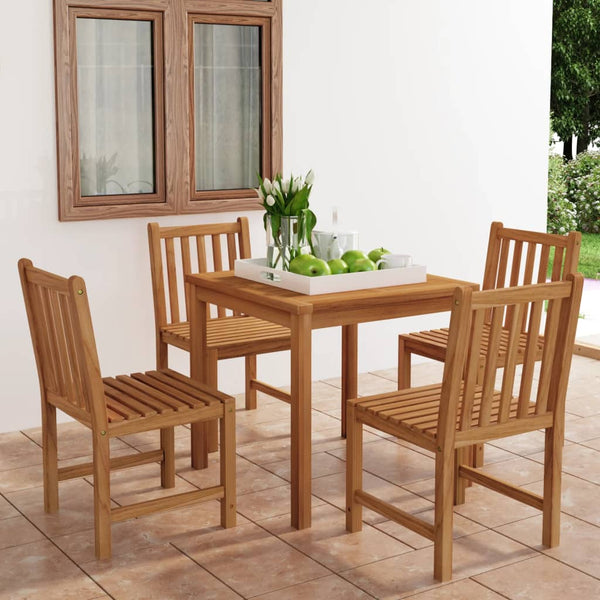 vidaXL 5-piece Garden Dining Set 80x80 cm Solid Teak Wood