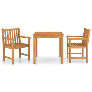 vidaXL 3-Piece Garden Dining Set 80 x 80 cm Solid Teak Wood