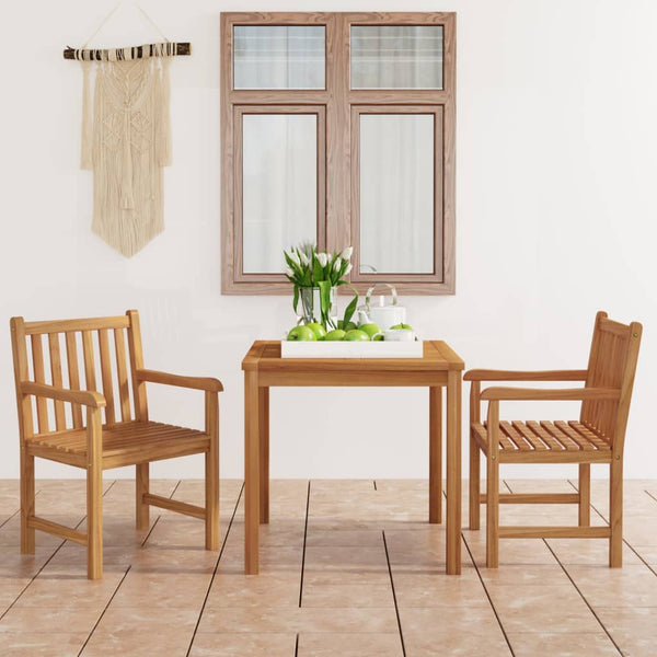 vidaXL 3-Piece Garden Dining Set 80 x 80 cm Solid Teak Wood