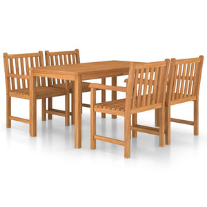 vidaXL 5-piece Garden Dining Set 140 x 80 cm Solid Teak Wood