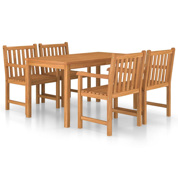 vidaXL 5-piece Garden Dining Set 140 x 80 cm Solid Teak Wood