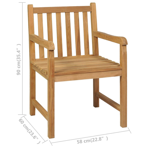 vidaXL 5-piece Garden Dining Set 140 x 80 cm Solid Teak Wood