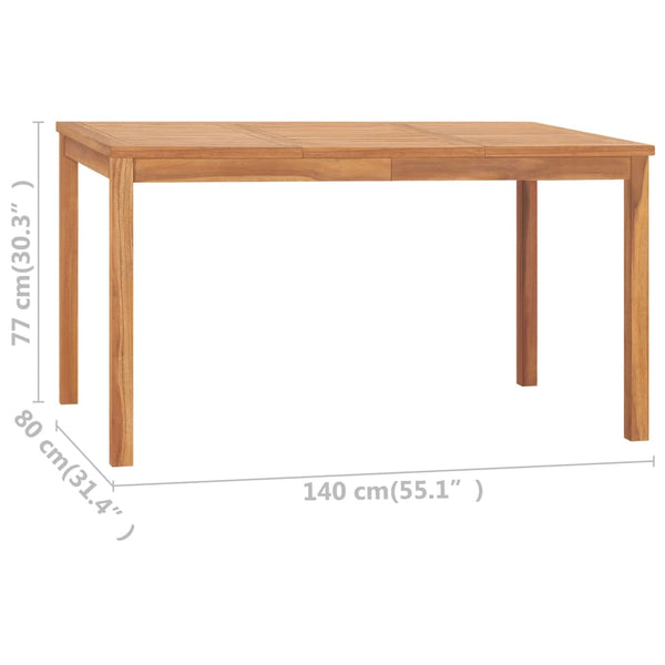 vidaXL 5-piece Garden Dining Set 140 x 80 cm Solid Teak Wood