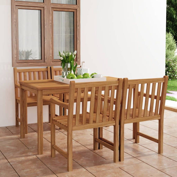 vidaXL 5-piece Garden Dining Set 140 x 80 cm Solid Teak Wood