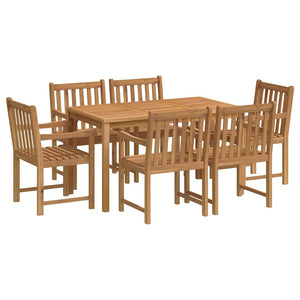 vidaXL 7-Piece Garden Dining Set 140 x 80 cm Solid Teak Wood