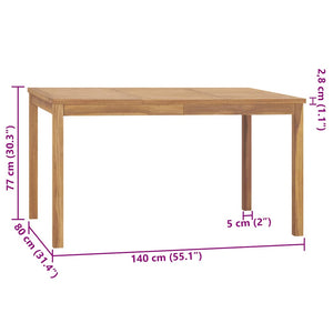 vidaXL 7-Piece Garden Dining Set 140 x 80 cm Solid Teak Wood