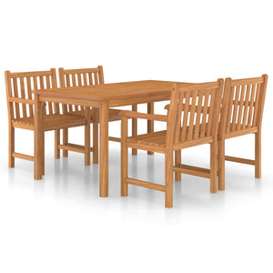vidaXL 5-piece Garden Dining Set 150 x 90 cm Solid Teak Wood
