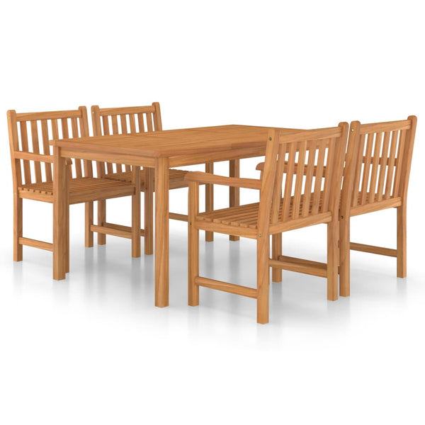 vidaXL 5-piece Garden Dining Set 150 x 90 cm Solid Teak Wood