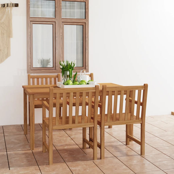 vidaXL 5-piece Garden Dining Set 150 x 90 cm Solid Teak Wood