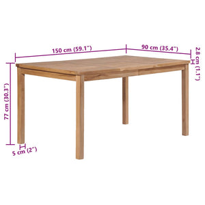 vidaXL 7-Piece Outdoor Dining Set 150 x 90 cm Solid Teak Wood