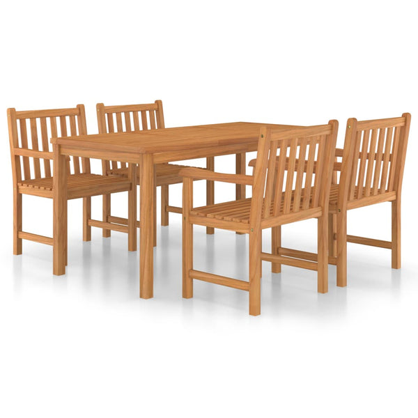 vidaXL 5-piece Garden Dining Set 160 x 80 cm Solid Teak Wood
