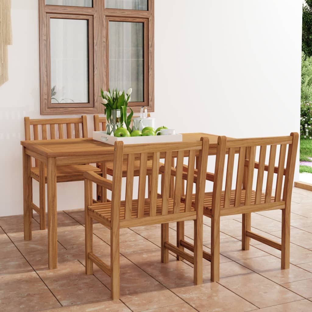 vidaXL 5-piece Garden Dining Set 160 x 80 cm Solid Teak Wood