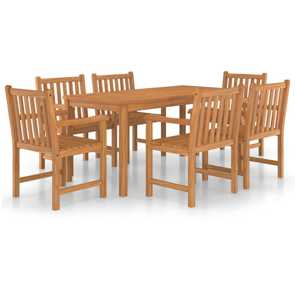 vidaXL 7-Piece Garden Dining Set 160 x 80 cm Solid Teak Wood