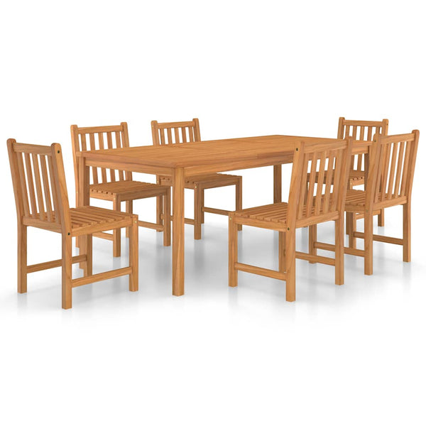 vidaXL 7-Piece Garden Dining Set Solid Teak Wood