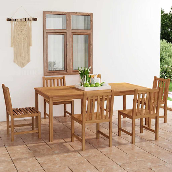 vidaXL 7-Piece Garden Dining Set Solid Teak Wood