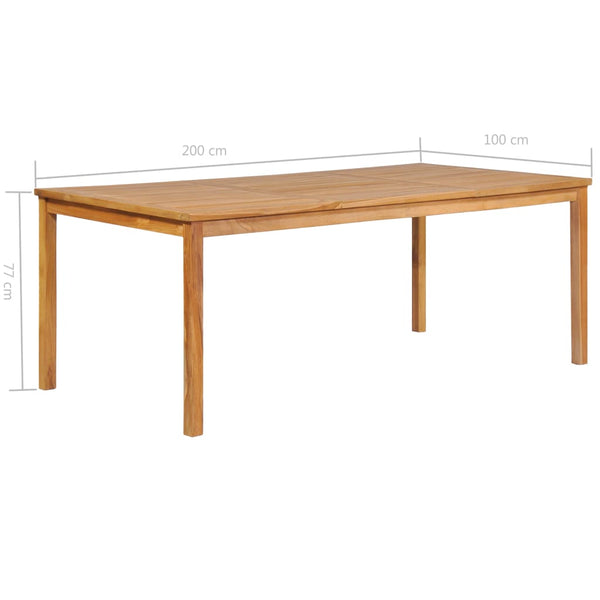vidaXL 9-piece Garden Dining Set 200 x 100 cm Solid Teak Wood