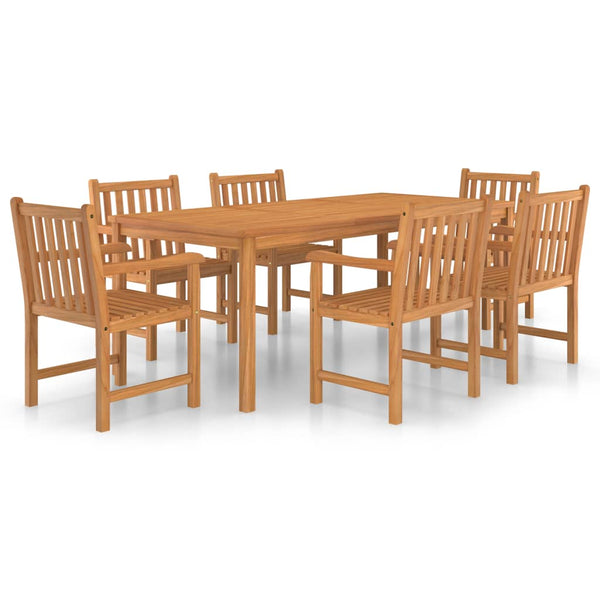 vidaXL 7-Piece Garden Dining Set 200 x 100 cm Solid Teak Wood