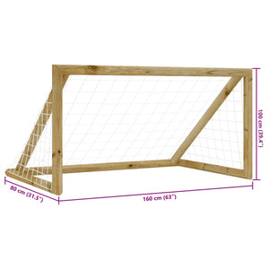 vidaXL Football Goal with Net 160x80x100 cm Impregnated Pinewood