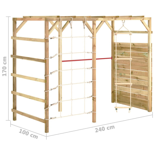 vidaXL Climbing Frame 240x100x170 cm Impregnated Pinewood