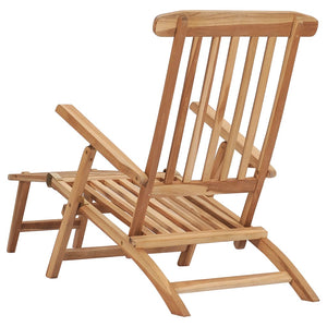 vidaXL Garden Loungers with Footrests and Table Solid Teak Wood