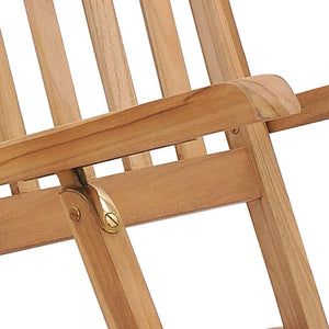 vidaXL Garden Loungers with Footrests and Table Solid Teak Wood