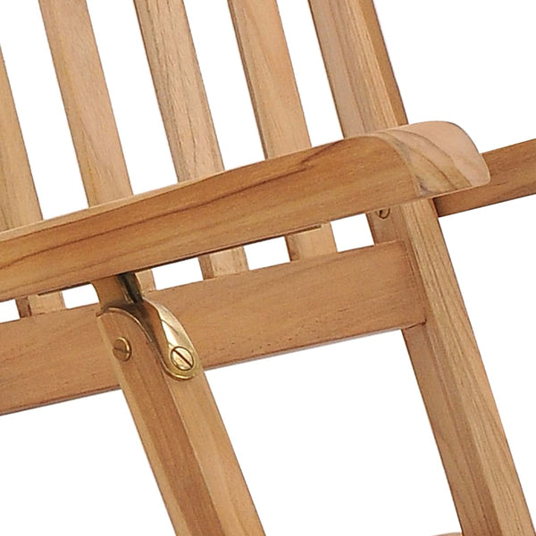 vidaXL Garden Loungers with Footrests and Table Solid Teak Wood