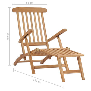 vidaXL Garden Loungers with Footrests and Table Solid Teak Wood