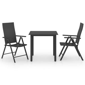 vidaXL 3-Piece Outdoor Dining Set Black