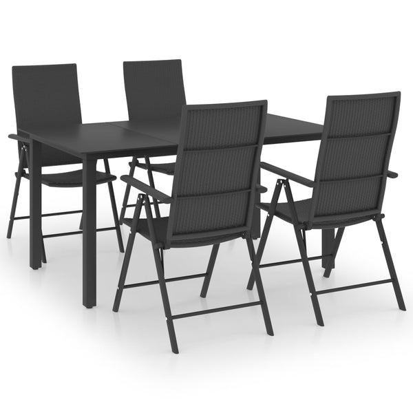 vidaXL 5-piece Outdoor Dining Set Black