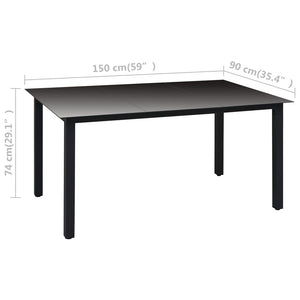 vidaXL 5-piece Outdoor Dining Set Black