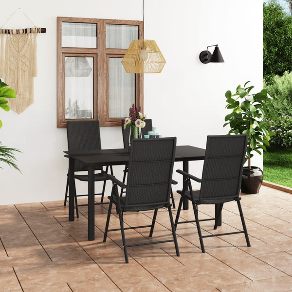 vidaXL 5-piece Outdoor Dining Set Black