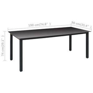 vidaXL 7-Piece Outdoor Dining Set Black