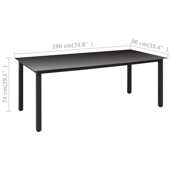 vidaXL 7-Piece Outdoor Dining Set Black