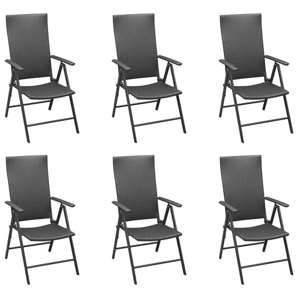 vidaXL 7-Piece Outdoor Dining Set Black