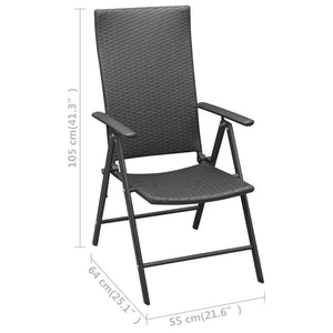 vidaXL 7-Piece Outdoor Dining Set Black