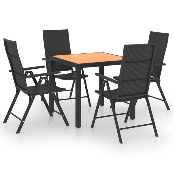 vidaXL 5-Piece Garden Dining Set Black and Brown