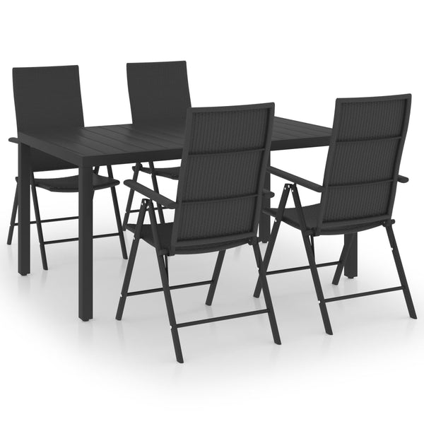vidaXL 5-piece Outdoor Dining Set Black