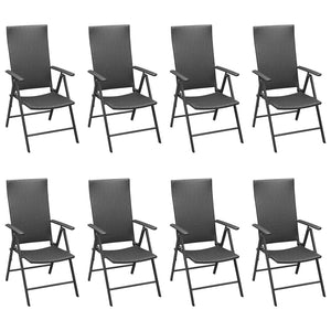 vidaXL 9-piece Garden Dining Set Black