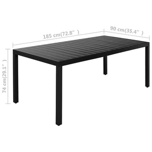 vidaXL 9-piece Garden Dining Set Black