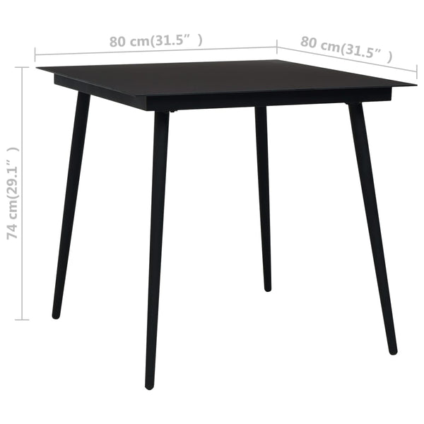 vidaXL 3-Piece Outdoor Dining Set Black